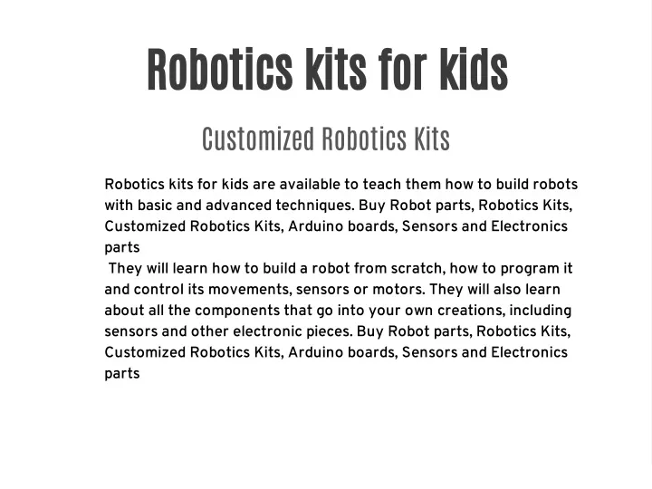 robotics kits for kids