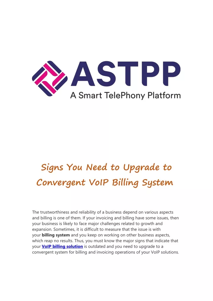 signs you need to upgrade to convergent voip