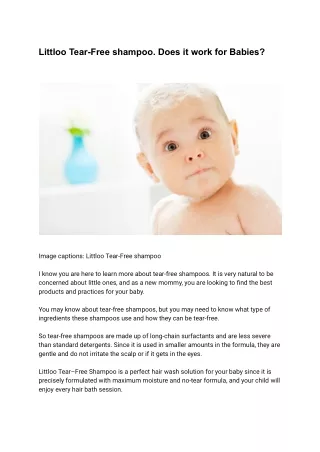 Littloo tear-free shampoo. Does it work for Babies_ (3)