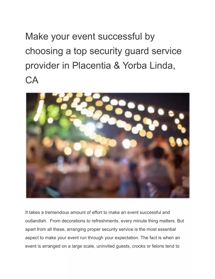 make your event successful by choosing