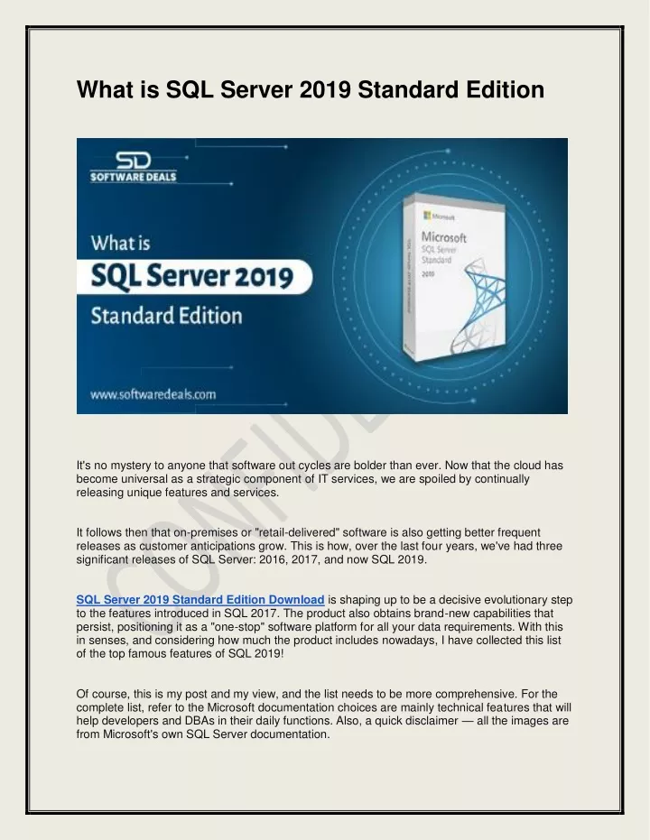 what is sql server 2019 standard edition