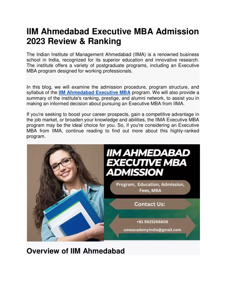 iim ahmedabad executive mba admission 2023 review
