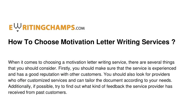 how to choose motivation letter writing services