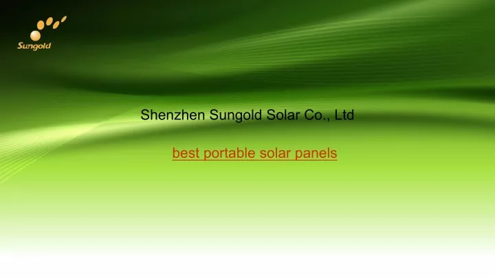 shenzhen sungold solar co ltd