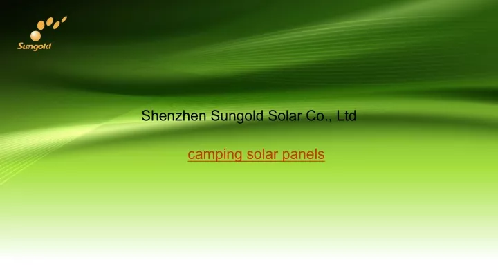 shenzhen sungold solar co ltd