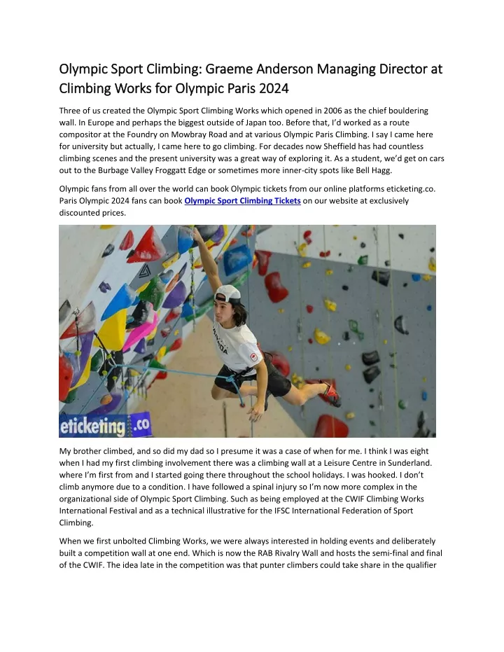 olympic sport climbing graeme anderson managing
