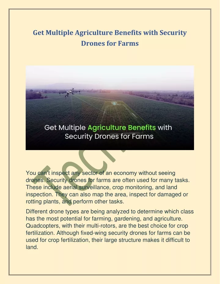 get multiple agriculture benefits with security