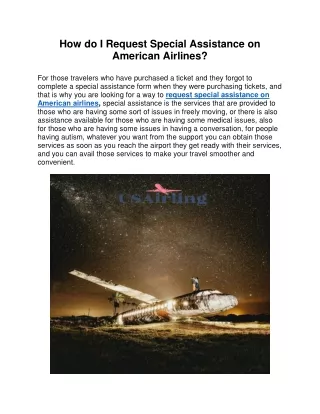 Request Special Assistance on American Airlines