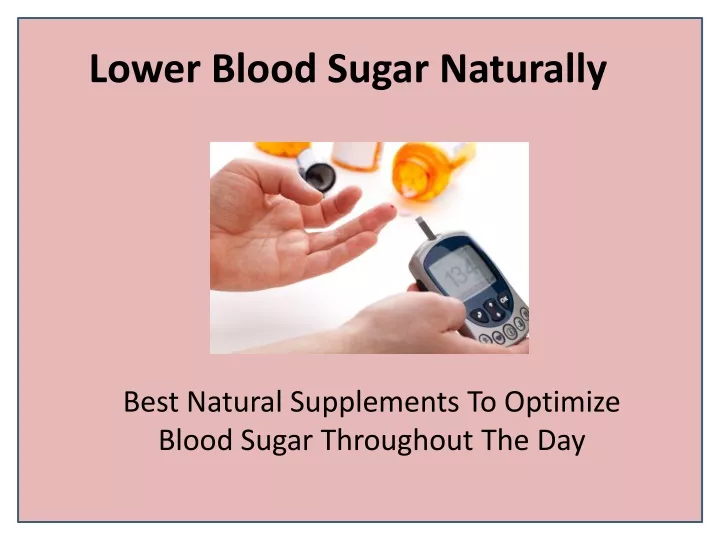 lower blood sugar naturally