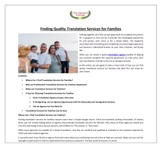 finding quality translation services for families