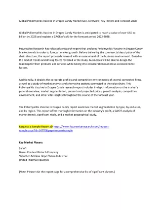 global poliomyelitis vaccine in dragee candy