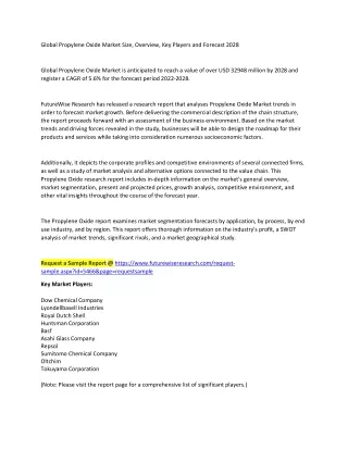 global propylene oxide market size overview