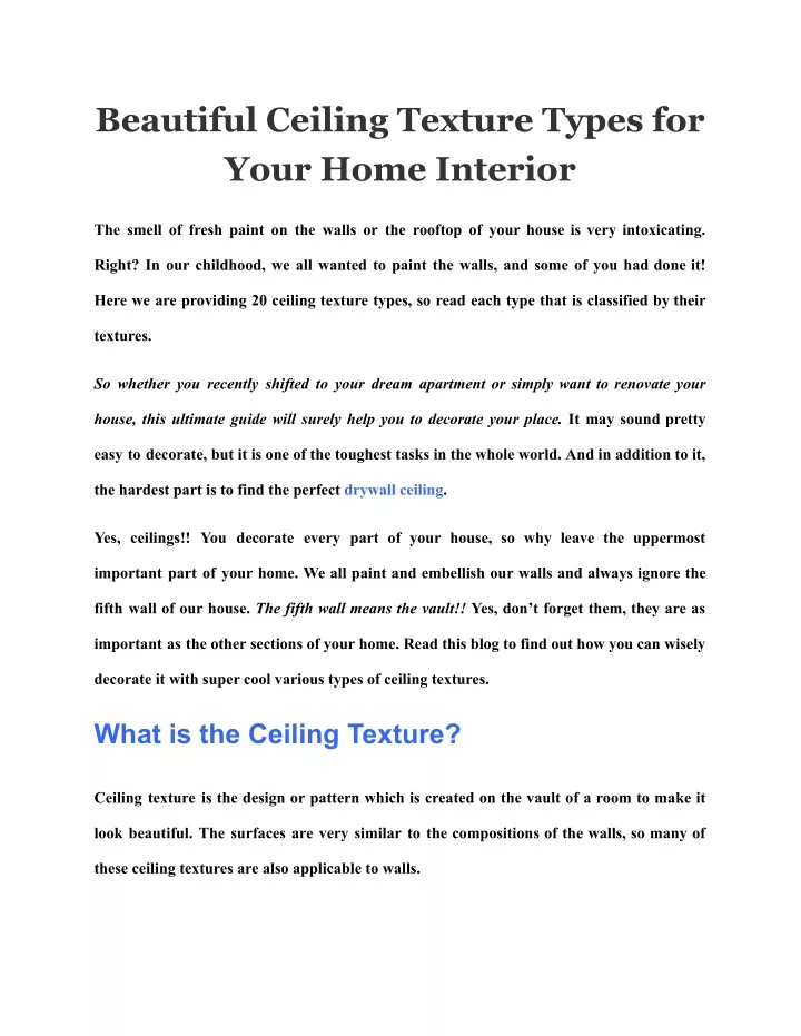 beautiful ceiling texture types for your home