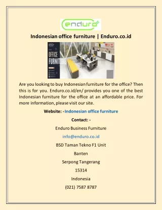Indonesian office furniture | Enduro.co.id