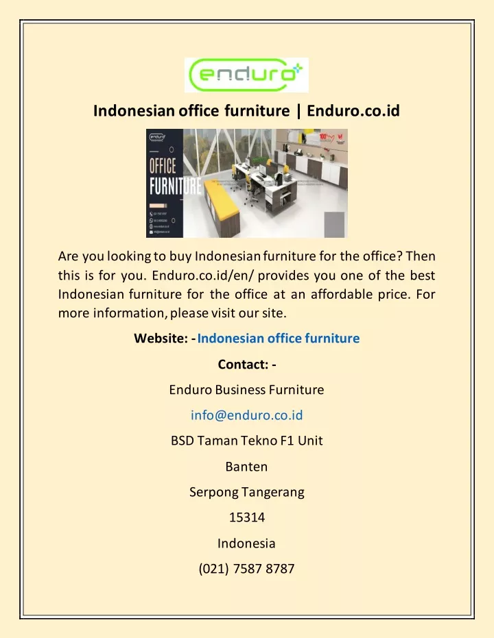 indonesian office furniture enduro co id