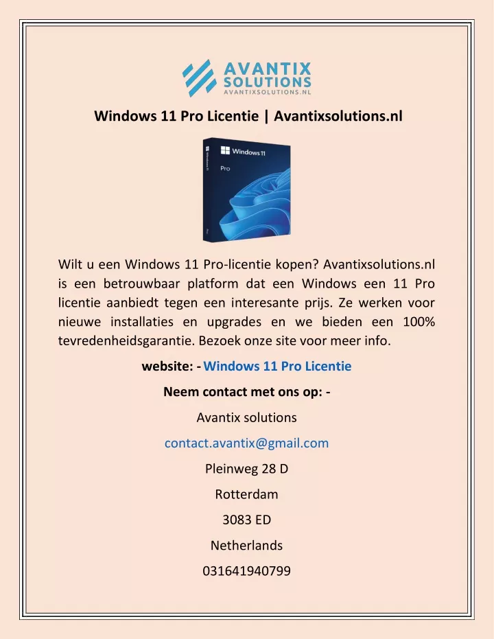 windows 11 pro licentie avantixsolutions nl