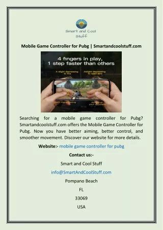 Mobile Game Controller for Pubg  Smartandcoolstuff
