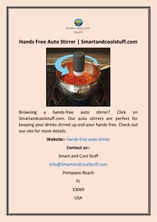 Hands Free Auto Stirrer  Smartandcoolstuff