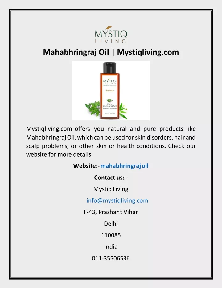 mahabhringraj oil mystiqliving com