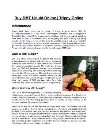 Buy DMT Liquid Online _ Trippy Online