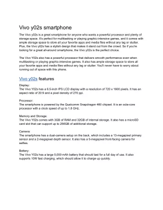 vivo y02s smartphone