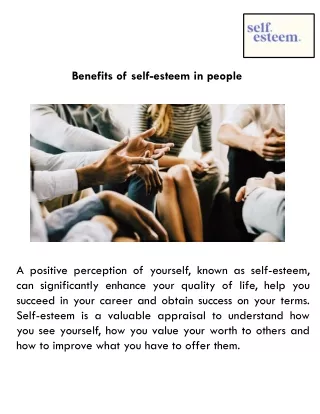 Benefits of self-esteem in people