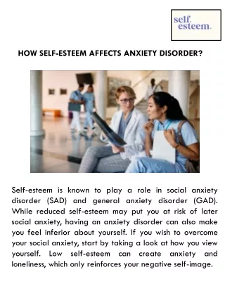 HOW SELF-ESTEEM AFFECTS ANXIETY DISORDER