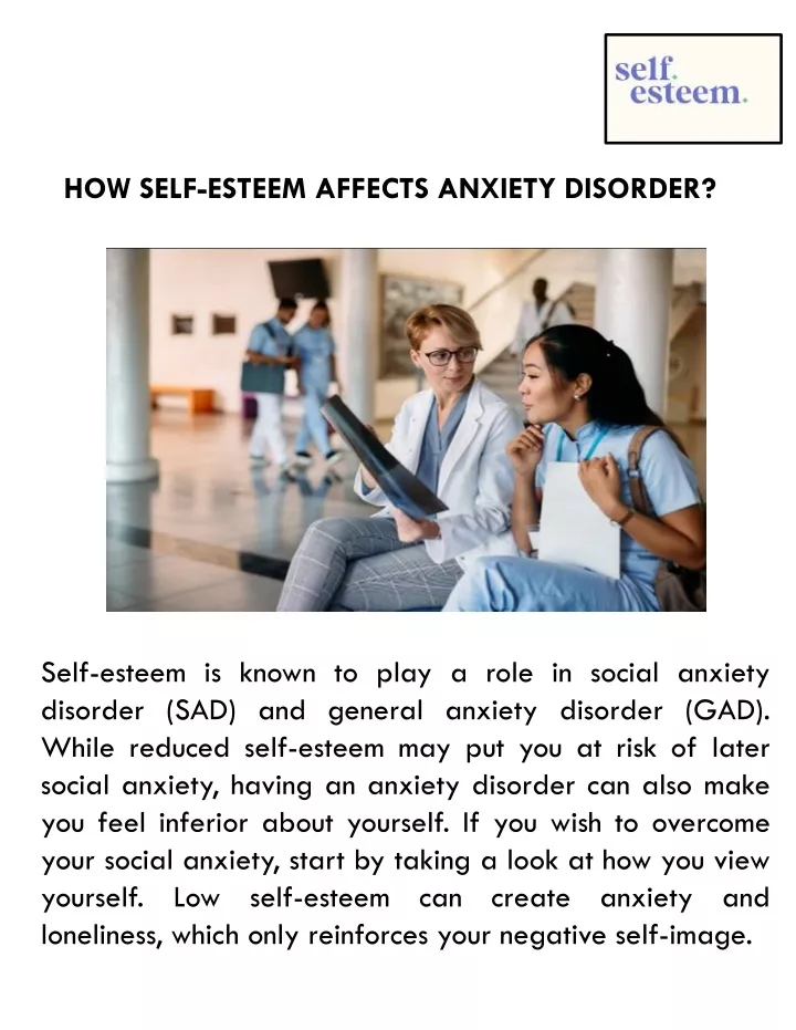 how self esteem affects anxiety disorder