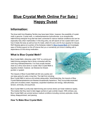 Blue Crystal Meth Online For Sale _ Happy Dusst