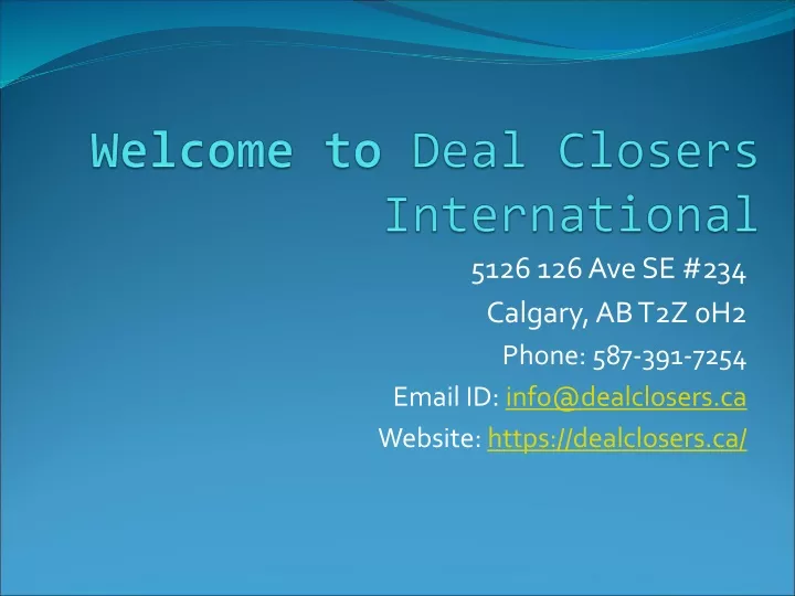 welcome to deal closers international