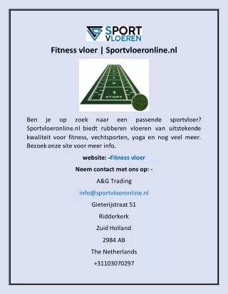 Fitness vloer | Sportvloeronline.nl