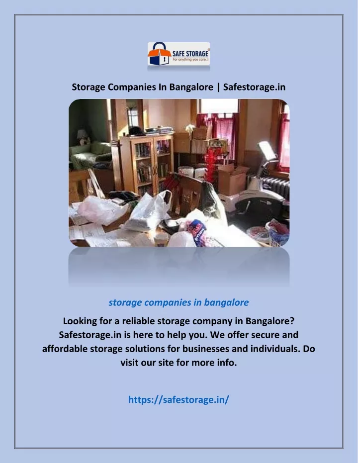 storage companies in bangalore safestorage in