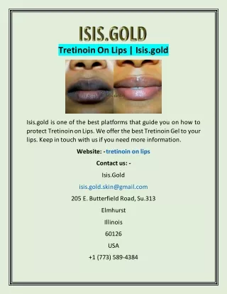 Tretinoin On Lips | Isis.gold
