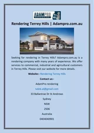 rendering terrey hills adampro com au