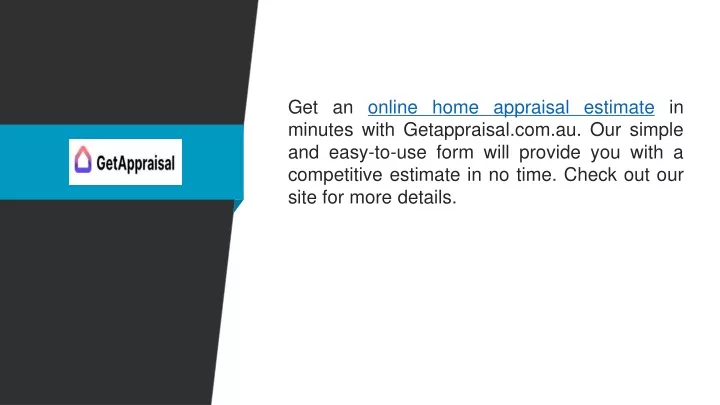 get an online home appraisal estimate in minutes