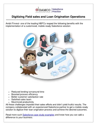 digitizing field sales and loan origination