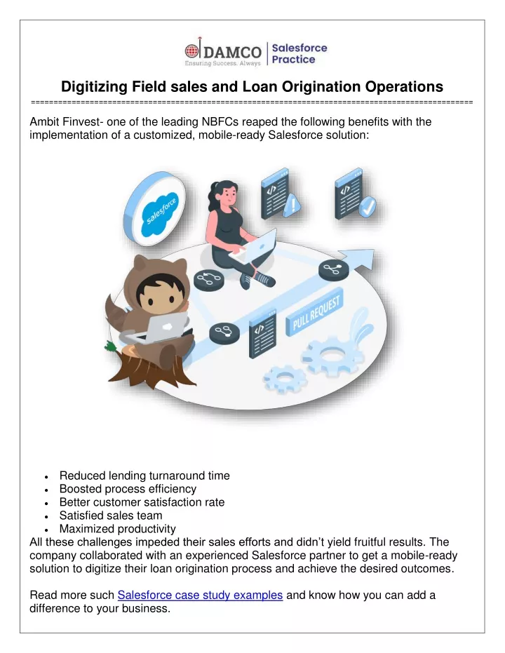 digitizing field sales and loan origination
