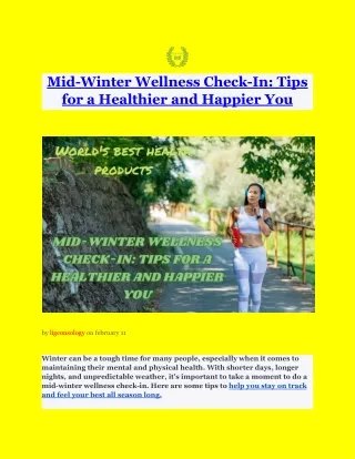 Mid-Winter Wellness Check-In: Tips for a Healthier and Happier You
