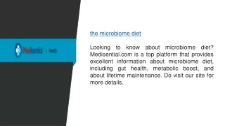 the microbiome diet  Medisential.com