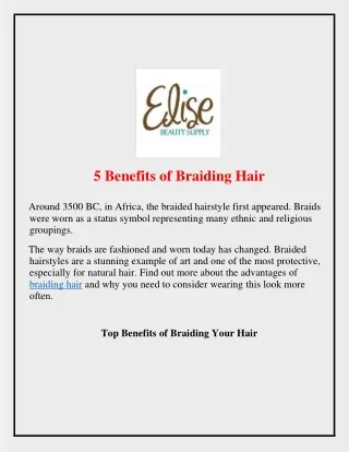 5 Benefits of Braiding Hair