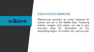 Culture And Art In Middle East  Wikieve.com