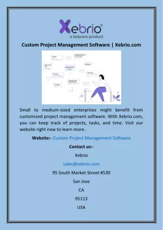 Custom Project Management Software  Xebrio