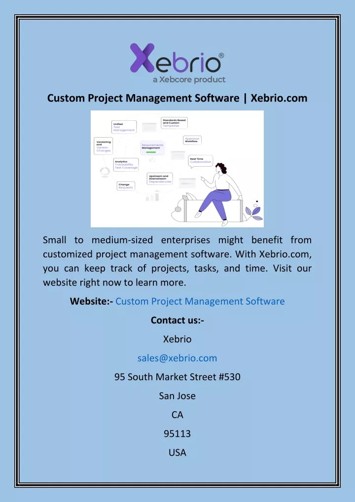 custom project management software xebrio com