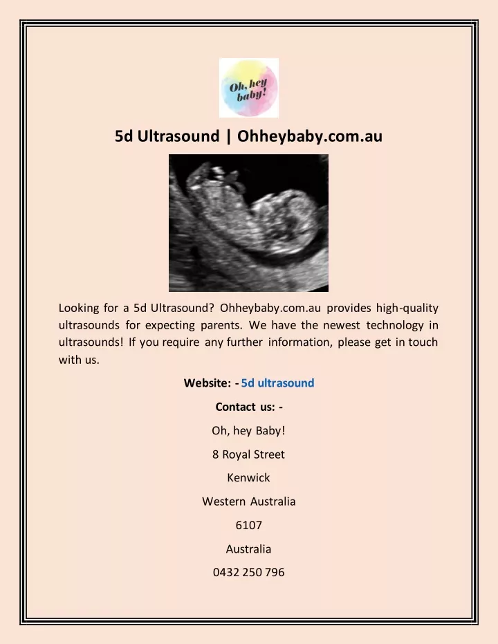 5d ultrasound ohheybaby com au