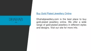 Buy Gold Plated Jewellery Online  Dhahabjewellery.com