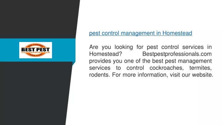 pest control management in homestead