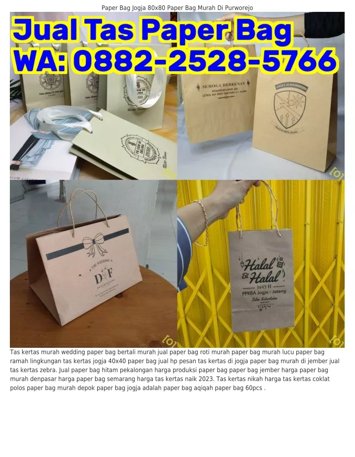 paper bag jogja 80x80 paper bag murah di purworejo