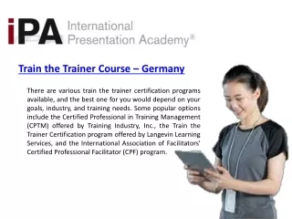 Find Best Train the Trainer Course – Germany