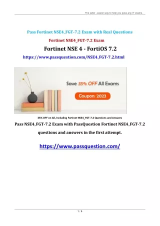 Fortinet NSE4_FGT-7.2 Practice Test Questions