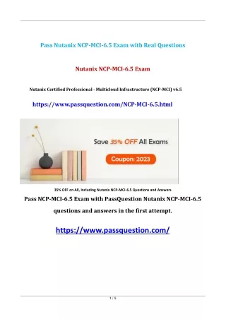 Nutanix NCP-MCI-6.5 Practice Test Questions
